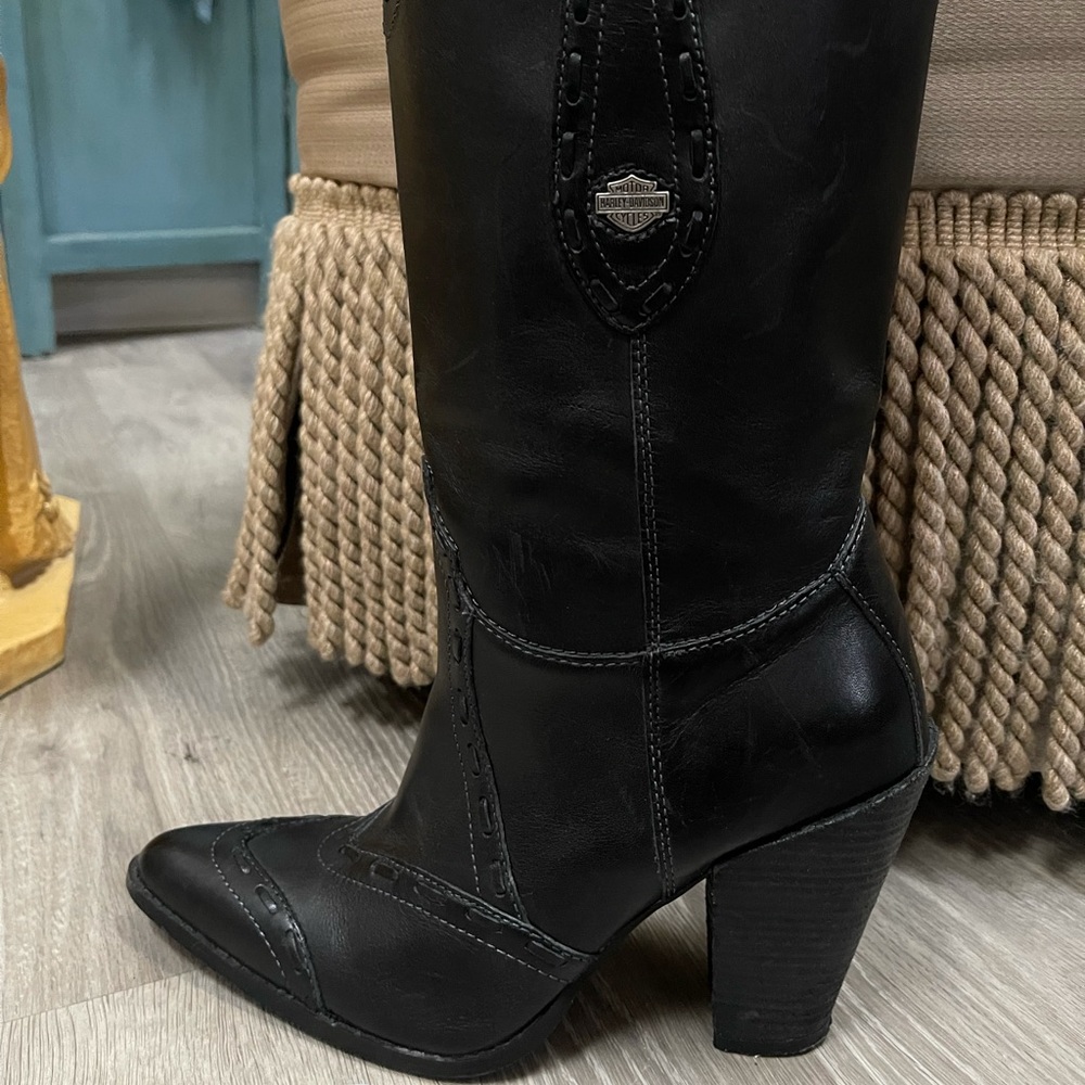 Harley Davidson black leather boots